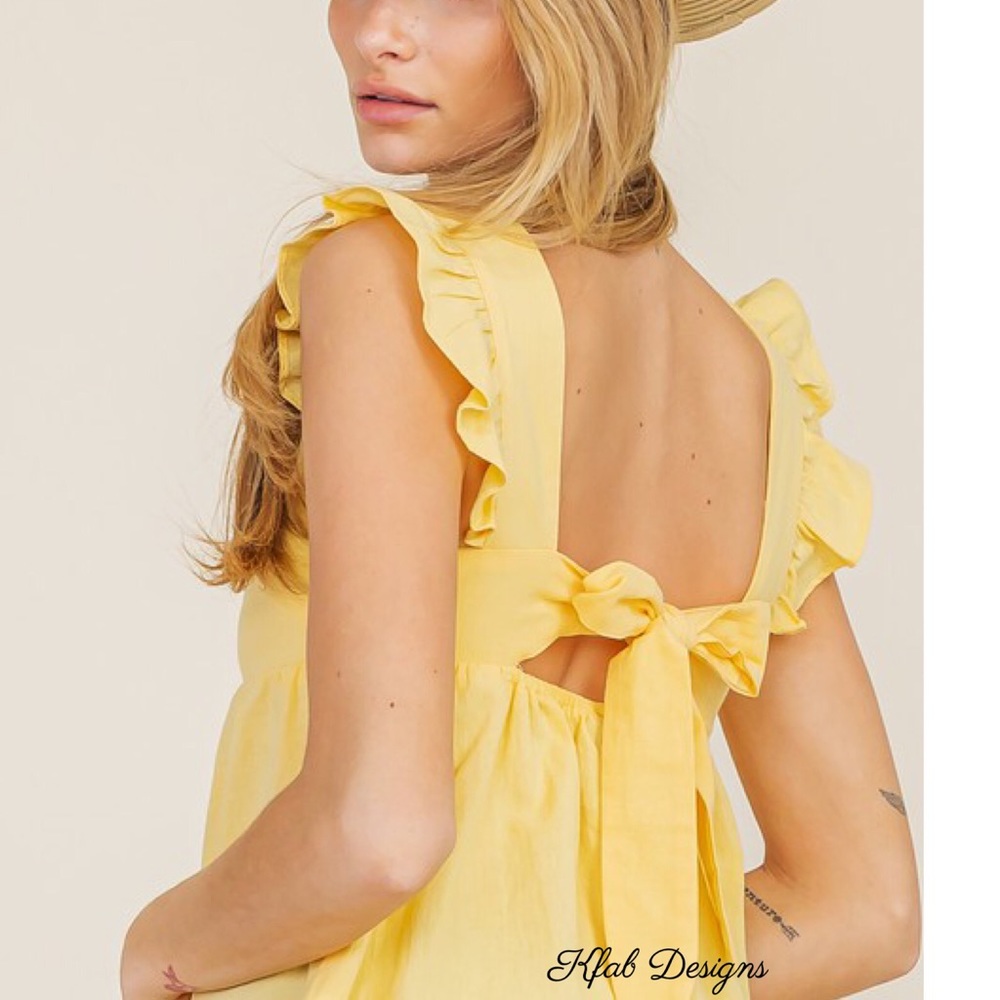 ❤️LAST! Bow Open Elasticized Back Cap Sleeve Top! - Picture 6 of 6